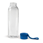 Plastic fles met dop en gekleurd draaghandvat 600ml kleur doorzichtig blauw tweede weergave