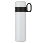 RVS thermosfles met beker en handgreep als dop 350ml kleur wit derde weergave