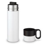 RVS thermosfles met beker en handgreep als dop 350ml kleur wit zesde weergave