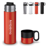 RVS thermosfles met beker en handgreep als dop 350ml