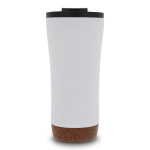 Dubbelwandige takeaway beker met kurkdetail op de bodem 480ml kleur wit derde weergave