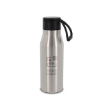 Matte RVS fles met koord 600ml met afdrukgebied