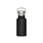 Dubbelwandige thermosfles met poedercoating en draaggreep 350ml kleur zwart