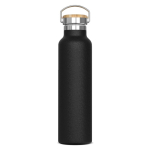 Dubbelwandige thermosfles met poedercoating en draaggreep 650ml kleur zwart