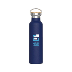 Dubbelwandige thermosfles met poedercoating en draaggreep 650ml met afdrukgebied