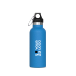 Lekvrije RVS fles met karabijnhaak 500ml met afdrukgebied