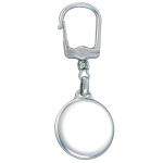 Ronde metalen sleutelhanger met markeermogelijkheid op beide zijden kleur glanzend zilver derde weergave