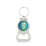 2-in-1 metalen sleutelhanger met flesopener om te personaliseren met afdrukgebied