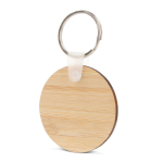Ronde bamboe sleutelhanger om te personaliseren Ø45mm kleur naturel
