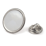 Metalen herdenkingsspeld om te personaliseren Ø20mm kleur glanzend zilver vierde weergave