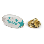 Ovale vergulde metalen speld om te personaliseren 20x12mm kleur goud