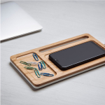 Bamboe desktopset met draadloze oplader Bamboo Tidy