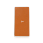Draadloze powerbank met gerecycled leer, 8.000 mAh kleur lichtbruin