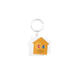 Sleutelhanger in de vorm van een huis met papierinzet aan twee zijden kleur doorzichtig