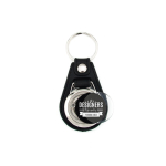 Sleutelhanger met personaliseerbare inzet en winkelwagenmuntje kleur zwart