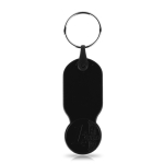 Plastic sleutelhanger met 1-euromunt en personaliseerbare hoes