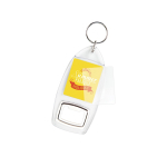 Sleutelhanger met flesopener en capsule voor gepersonaliseerd papier kleur doorzichtig