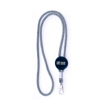 Verstelbare buisvormige polyester lanyard met karabijnhaak, 3 cm kleur wit