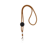 Verstelbare buisvormige polyester lanyard met karabijnhaak, 3 cm kleur oranje