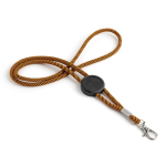 Verstelbare buisvormige polyester lanyard met karabijnhaak, 3 cm kleur oranje