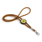 Verstelbare buisvormige polyester lanyard met karabijnhaak, 3 cm kleur oranje