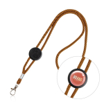 Verstelbare buisvormige polyester lanyard met karabijnhaak, 3 cm kleur oranje