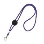 Verstelbare buisvormige polyester lanyard met karabijnhaak, 3 cm kleur paars