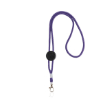 Verstelbare buisvormige polyester lanyard met karabijnhaak, 3 cm kleur paars