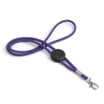 Verstelbare buisvormige polyester lanyard met karabijnhaak, 3 cm kleur paars