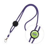 Verstelbare buisvormige polyester lanyard met karabijnhaak, 3 cm kleur paars