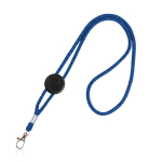 Verstelbare buisvormige polyester lanyard met karabijnhaak, 3 cm kleur marineblauw