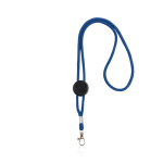 Verstelbare buisvormige polyester lanyard met karabijnhaak, 3 cm kleur marineblauw