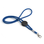 Verstelbare buisvormige polyester lanyard met karabijnhaak, 3 cm kleur marineblauw