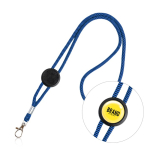 Verstelbare buisvormige polyester lanyard met karabijnhaak, 3 cm kleur marineblauw