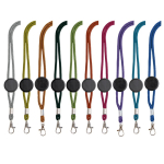 Verstelbare buisvormige polyester lanyard met karabijnhaak, 3 cm