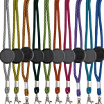 Verstelbare buisvormige polyester lanyard met karabijnhaak, 3 cm