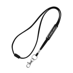 Buisvormige lanyard met karabijnhaak en veiligheidssluiting kleur zwart