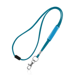 Buisvormige lanyard met karabijnhaak en veiligheidssluiting kleur turkoois