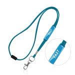 Buisvormige lanyard met karabijnhaak en veiligheidssluiting kleur turkoois
