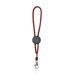 Polyester sleutelhanger met karabijnhaak en personaliseerbaar stuk kleur rood