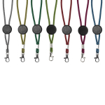 Polyester sleutelhanger met karabijnhaak en personaliseerbaar stuk