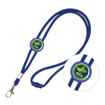 Verstelbare buisvormige polyester lanyard met karabijnhaak, 3 cm kleur koningsblauw