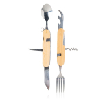 Opvouwbare metalen bestekset met 5 functies Camping kleur lichtbruin