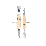 Opvouwbare metalen bestekset met 5 functies Camping kleur lichtbruin