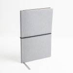 Notitieboek van gerecycled leer met logo, A5 formaat, puntjes