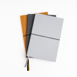 Notitieboek van gerecycled leer met logo, A5 formaat, puntjes