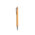 Bamboepotlood met metalen clip en oneindige schrijfvulling kleur lichtbruin