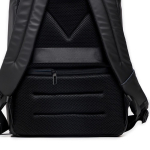 Polyester rugzak met waterdichte rits en USB-oplader 15,6 inch kleur zwart