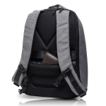 Antidiefstal rugzak van nylon voor laptop met achtervak 15,6 inch kleur donkergrijs