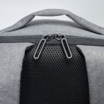 Antidiefstal rugzak van nylon voor laptop met achtervak 15,6 inch kleur donkergrijs